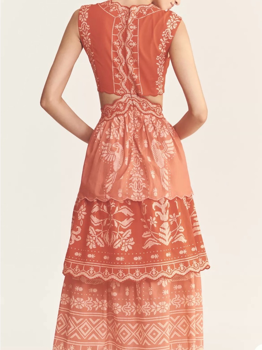 Farm Rio x Anthropologie Eyelet Tiered Ruffle Midi Dress - Picture 3 of 12